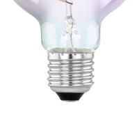 EGLO lampadina LED E27 dimmerabile colorata, globo a spirale scintillante, lampadina arcobaleno, 4 Watt, 200 Lumen, bianco caldo, 2000k, lampadina Edison G80, Ø 8 cm