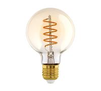 Eglo LED E27 dimmerabile, lampadina a globo con spirale, lampada vintage ambra, illuminazione retrò, 4 Watt (equivalente a 25 W), 245 Lumen, bianco caldo, 2200k, Edison G80, Ø 8 cm