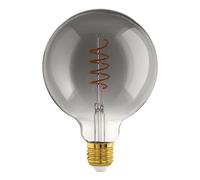 Eglo LED E27 dimmerabile, lampadina a spirale Globe, lampada vintage nero-trasparente in design retrò, 4 Watt, 100 Lumen, illuminante bianco caldo, 2000k, Edison G125, Ø 12,5 cm