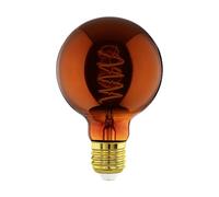 EGLO LED E27 dimmerabile, lampadina a spirale globo, lampada vintage color rame dal design retrò, 4 Watt, 30 Lumen, illuminante bianco caldo, 2000k, Edison G95, Ø 9,5 cm