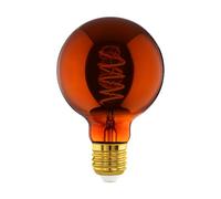 EGLO LED E27 dimmerabile, lampadina a spirale globo, lampada vintage color rame dal design retrò, 4 Watt, 30 Lumen, illuminante bianco caldo, 2000k, Edison G95, Ø 9,5 cm