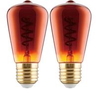 Eglo LED E27 dimmerabile, lampadina a spirale, lampada vintage color rame dal design retrò, 4 Watt, 30 Lumen, illuminante bianco caldo, 2000k, Edison ST48, Ø 4,8 cm (Confezione da 2)
