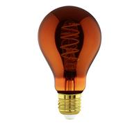 EGLO LED E27 dimmerabile, lampadina a spirale, lampada vintage color rame dal design retrò, 4 Watt, 30 Lumen, illuminante bianco caldo, 2000k, Edison A75, Ø 7,5 cm