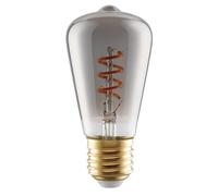 EGLO LED E27 dimmerabile, lampadina a spirale, lampada vintage nero-trasparente in design retrò, 4 Watt, 100 Lumen, illuminante bianco caldo, 2000k, Edison ST48, Ø 4,8 cm