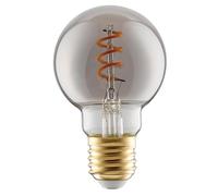 EGLO LED E27 dimmerabile, lampadina a spirale, lampada vintage nero-trasparente in design retrò, 4 Watt, 100 Lumen, illuminante bianco caldo, 2000k, Edison ST48, Ø 4,8 cm