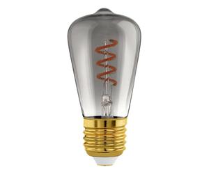 Eglo LED E27 dimmerabile, lampadina a spirale, lampada vintage | nero-trasparente in design retrò, 4 Watt, 100 Lumen, illuminante bianco caldo, 2000k, Edison ST48, Ø 4,8 cm