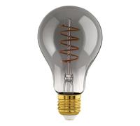 EGLO LED E27 dimmerabile, lampadina LED a spirale, lampada vintage nero-trasparente in design retrò, 4 Watt, 100 Lumen, illuminante bianco caldo, 2000k, Edison A75, Ø 7,5 cm