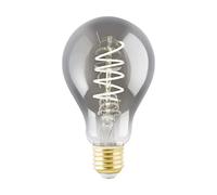 EGLO LED E27 dimmerabile, lampadina LED a spirale, lampada vintage nero-trasparente in design retrò, 4 Watt, 100 Lumen, illuminante bianco caldo, 2000k, Edison A75, Ø 7,5 cm