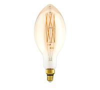 Eglo LED E27 dimmerabile, lampadina vintage ambra di grandi dimensioni, retrò a forma di candela, 8 Watt (equivalente a 60 Watt), 806 Lumen, bianco caldo, 2100k, E140, Ø 14 cm