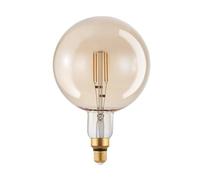 Eglo LED E27 dimmerabile, lampadina vintage ambra di grandi | dimensioni, globo di luce retrò, 4,5 Watt (equivalente a 40 Watt), 470 Lumen, illuminante bianco caldo, 2200k, G200, Ø 20 cm