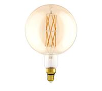 Eglo LED E27 dimmerabile, lampadina vintage ambra di grandi dimensioni, globo di luce retrò, 8 Watt (equivalente a 60 Watt), 806 Lumen, illuminante bianco caldo, 2100k, G200, Ø 20 cm