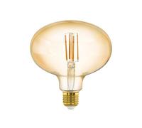 Eglo Lampadina a LED E27. dimmerabile, color ambra, vintage, diametro 14 cm, per illuminazione retrò, 4 Watt (equivalente a 35 Watt), 400 lm, E27. luce bianca calda, 2200 K, lampadina Edison R140