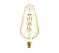 EGLO LED E27 dimmerabile, lampadina vintage ambrata BIG SIZE Ø 16,6 cm, LED | retro 8W (equiv. 60W), 806lm, E27 LED luce calda 2100K, Edison D165