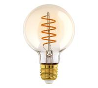 Eglo LED E27 Globe dimmerabile con temperatura colore regolabile, lampadina a spirale vintage 7W, 700 lumen, bianco caldo 2000-3000K, lampada Edison G80, Ø 8 cm