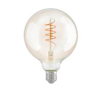 Eglo LED E27, lampadina a globo con spirale, lampada vintage, illuminazione retrò, 4 Watt (equivalente a 26 Watt), 270 Lumen, illuminante bianco caldo, 2200k, Edison G125, Ø 12,5 cm