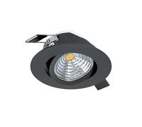 Eglo LED faretti da incasso Saliceto, spot da soffitto dimmerabile, rotondo e piatto, alluminio nero, luce calda, Ø 8,8 cm