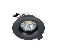 Eglo LED Faretto da incasso Saliceto, spot da soffitto dimmerabile, rotondo piatto, alluminio nero, luce calda, Ø 8,8 cm
