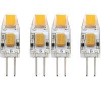 Eglo LED G4 dimmerabile base a perno, set di 4 lampadine a doppia spina, 1,2 Watt ciascuna (equivalente a 11 Watt), 12V, 100 Lumen, illuminante bianco caldo, 2700k, Ø 1 cm