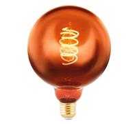 Eglo LED E27 dimmerabile, lampadina a spirale globo, lampada vintage color rame dal design retrò, 4 Watt, 30 Lumen, illuminante bianco caldo, 2000k, Edison G125, Ø 12,5 cm