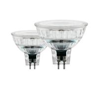 Eglo LED GU5,3 set di 2 lampadine, 2 spot con riflettore da 3 Watt ciascuna (equivalente a 22 Watt), 230 Lumen, illuminante bianco caldo, 2700k, lampadina MR16, Ø 5 cm