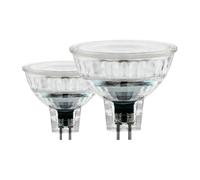 Eglo LED GU5,3 set di 2 lampadine, 2 spot con riflettore da 3 Watt ciascuna (equivalente a 22 Watt), 230 Lumen, illuminante bianco caldo, 2700k, lampadina MR16, Ø 5 cm