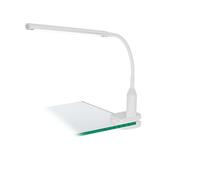 Eglo LED lampada a clip Laroa, lampada da scrivania con touch, dimmerabile | a livelli, luce bianca neutra, in plastica, spot da fissare bianco, lampada da lettura LED con clip