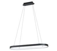 EGLO LED lampada a sospensione Codriales, lampada a sospensione 1 fiamma dimmerabile, lampada da tavolo in acciaio e plastica, lampada da pranzo nera e bianca, lampada da soggiorno sospesa, luce calda