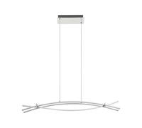 Eglo LED lampada a sospensione Nevado, lampada a 3 fiamme, sospensione in alluminio e plastica, lampada da tavolo da pranzo, lampada da soggiorno sospesa in cromo e bianco