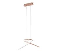 Eglo LED lampada a sospensione Palozza, lampada a sospensione a 2 | luci, lampada da tavolo in alluminio e plastica, lampada da pranzo, lampada da soggiorno sospesa in oro rosa e bianco