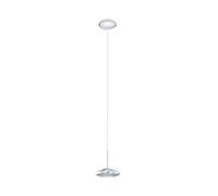 EGLO LED lampada a sospensione Tarugo 1, lampada a sospensione per tavolo | da pranzo regolabile, acciaio cromato, plastica bianca luce calda