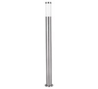 Eglo LED Helsinki 1 luce di passaggio per esterni, luce di passaggio per esterni a 1 lampada, luce di passaggio in acciaio inossidabile in argento e plastica in bianco, attacco E27, IP44