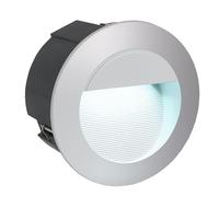 Eglo Faretto LED da incasso per esterni Zimba, 1 luce, lampada da parete in alluminio pressofuso, colore: argento, diametro: 12.5 cm, IP65