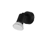 Eglo Led lampada da parete Buzz-Led, lampada da soffitto, lampada da parete interna in metallo, lampada da soggiorno, lampada da sala in nero, spot Led con presa GU10