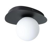 Eglo LED lampada da parete Castrivido, illuminazione bagno in metallo nero con sfera di vetro bianca, G9 luce calda inclusa, IP44
