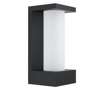 Eglo LED Lampada da Parete Esterna Cividino, 1 fiamma, lampada a muro in | alluminio pressofuso nero con vetro satinato bianco, LED esterno luce calda, IP44