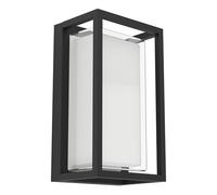 Eglo LED lampada da parete esterna Grottazzolina, luce decorativa muro casa, illuminazione con cornice in alluminio nero, bianco caldo - neutro - freddo, IP65