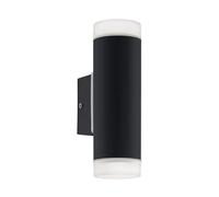 Eglo LED Lampada da parete esterna Riga-LED, lampada da esterno a 2 | fiamme, applique in acciaio zincato e plastica, colore nero e bianco, protezione IP44