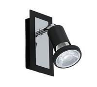 Eglo SARRIA Faretto da Parete in Acciaio, 5 W, Nero Cromato