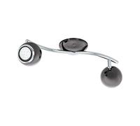 Eglo LED Lampada da soffitto Bimeda, lampada da soffitto a 2 luci, faretti in metallo nickel-nero e cromo, lampada per soggiorno, spot con lampadine GU10, luce calda