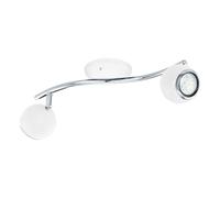 Eglo LED Lampada da soffitto Bimeda, plafoniera a 2 fiamme, faretti da soffitto in metallo bianco e cromo, lampada soggiorno, spot con lampadine GU10, luce calda