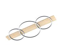 Eglo Led lampada da soffitto Boyal, a tre luci in legno, metallo, plastica, da soggiorno, nero, bianco, nature, illuminazione Led da corridoio, L 101 cm