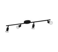 Eglo LED lampada da soffitto Buzz-luce LED, barra con 4 faretti, illuminazione in metallo nero. Spot con lampadine GU10, luce calda