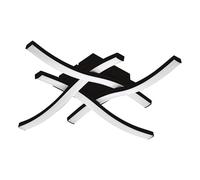 Eglo LED Lampada da soffitto Cabezas-E, illuminazione a barra per soffitto, luce da soggiorno in metallo e plastica nero bianco, sistema di luce soffitto soggiorno, luce calda, 40 x 40 cm