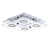 Plafoniera Moderna Cabo Acciaio Cromo 4 Luci Gu10 2,8W