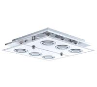 Eglo LED lampada da soffitto Cabo, 6 luci, faretti in acciaio inox e vetro