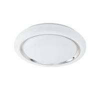 Eglo LED lampada da soffitto Capasso, lampada a soffitto a 1 | fiamma, applique con anello cromato, materiale: acciaio e plastica, colore: cromo, bianco, Ø: 40 cm