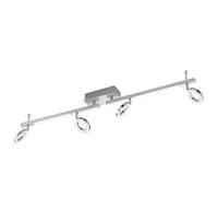 Spot Moderno Cardillio 1 Alluminio Argento 4 Luci Led 3,2W