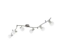EGLO LED lampada da soffitto Comba, faretto da soffitto, acciaio nichel | opaco, vetro opalino bianco, attacco E14