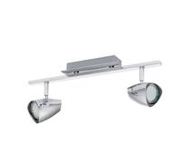 Eglo LED Lampada da soffitto Corbera, lampada da soffitto a 2 luci, faretti in metallo e plastica, lampada per soggiorno cromata, spot con lampadine GU10, luce calda