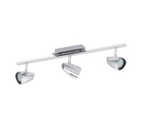 Eglo LED Lampada da soffitto Corbera, plafoniera a 3 luci, faretti in metallo e plastica, lampada da soggiorno cromata, spot con lampadine GU10, luce calda